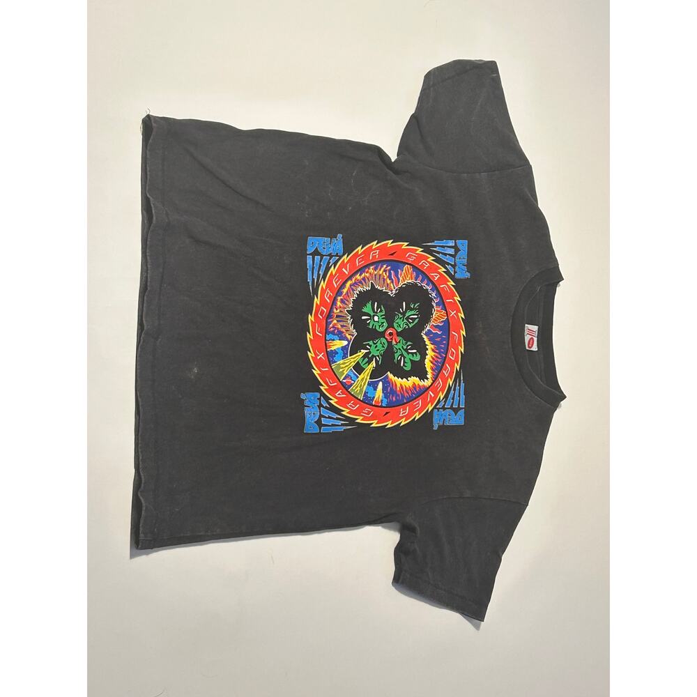 DEVA STATES Black Washed Graphic T-Shirt – Size Large